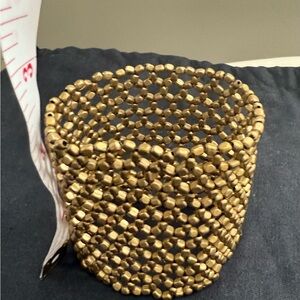 Gold Beaded Cuff Bracelet